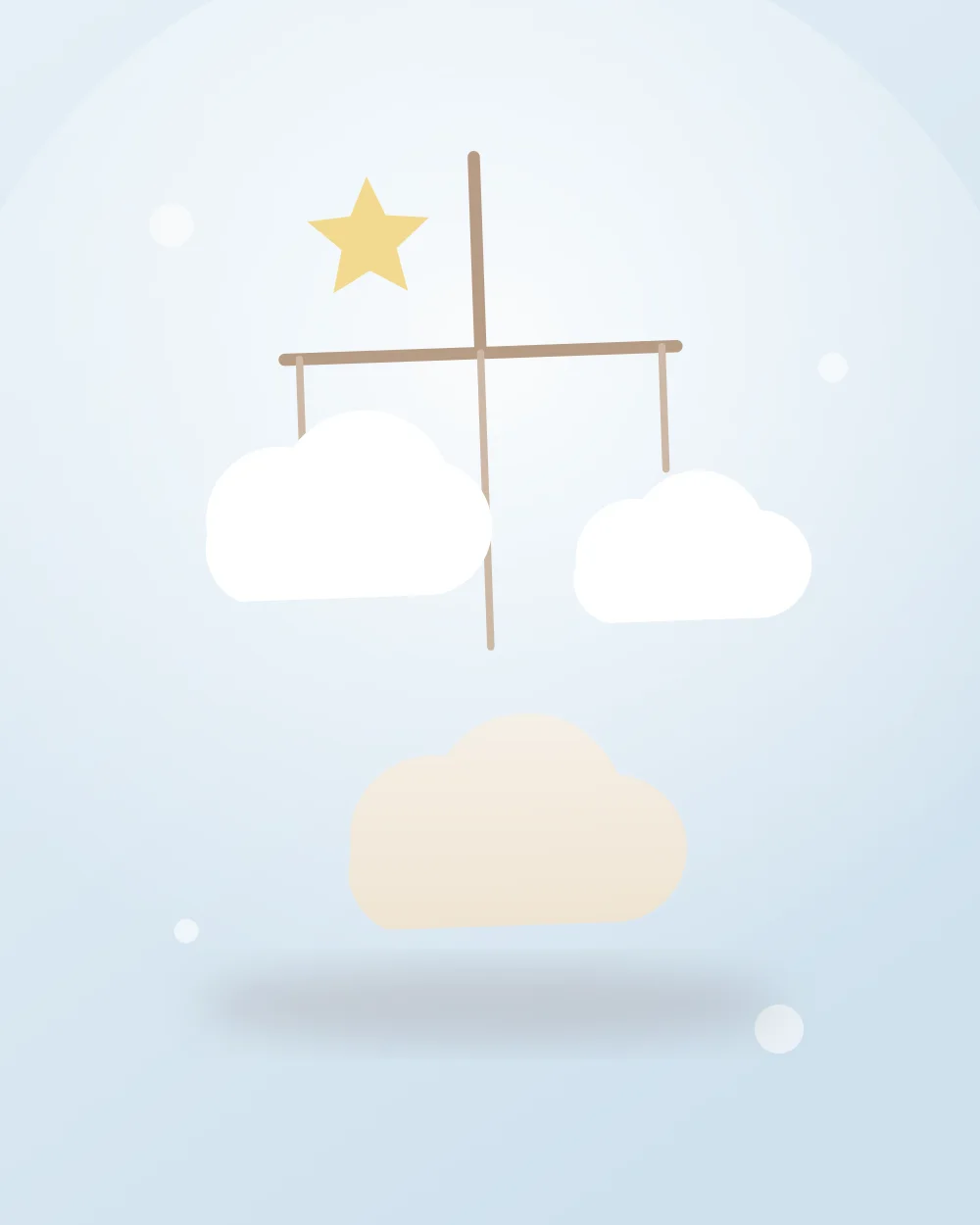 Dreamy Cloud Mobile, in Oat Cream